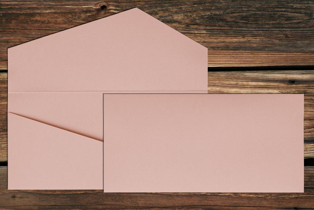 Geschenkkarte DL 110x220 mm Rose gerippt 220 g/qm